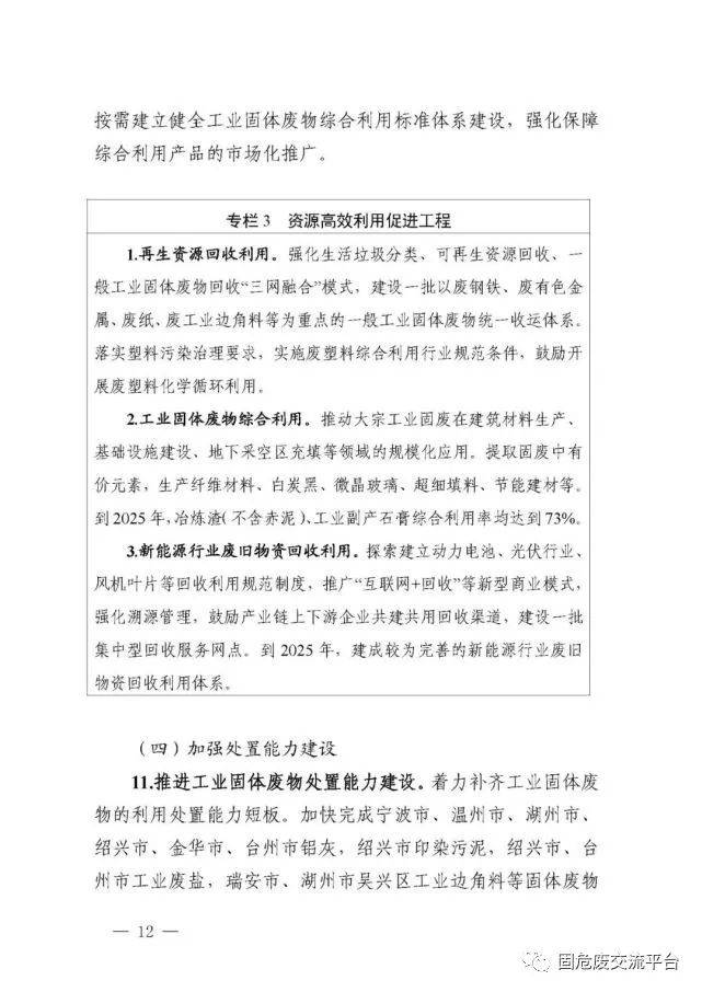 浙江省工业固体废物污染环境防治新规划 迈向绿色治理新征程